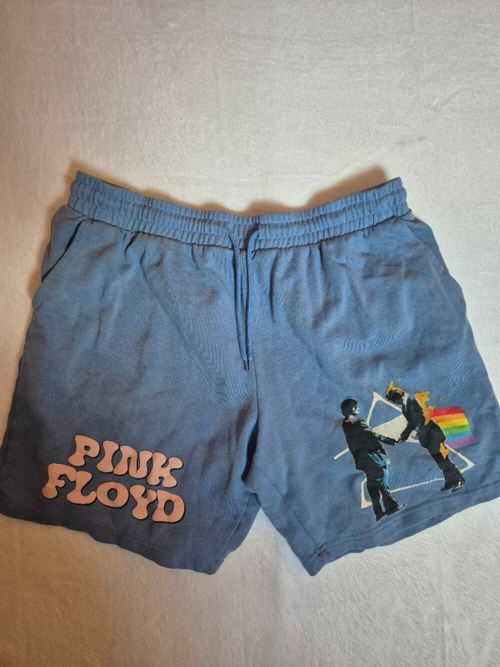 Pink Floyd Wish You Were Here Blue Sweat Shorts Size L